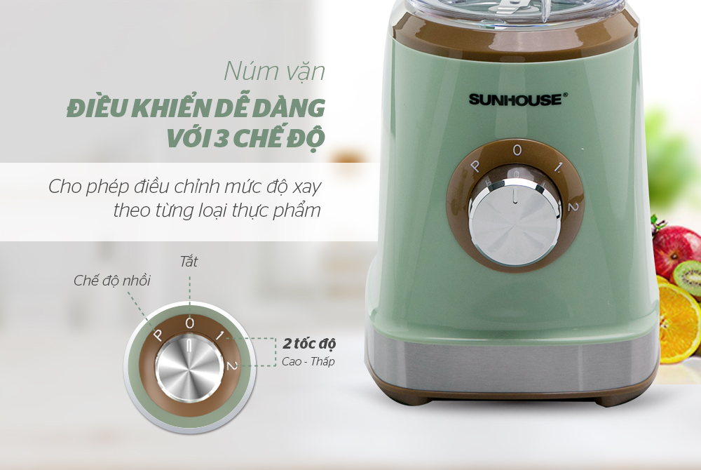 Máy Xay Sinh Tố Đa Năng Sunhouse SHD5315G (500W - 1.2L) - Hàng Chính Hãng