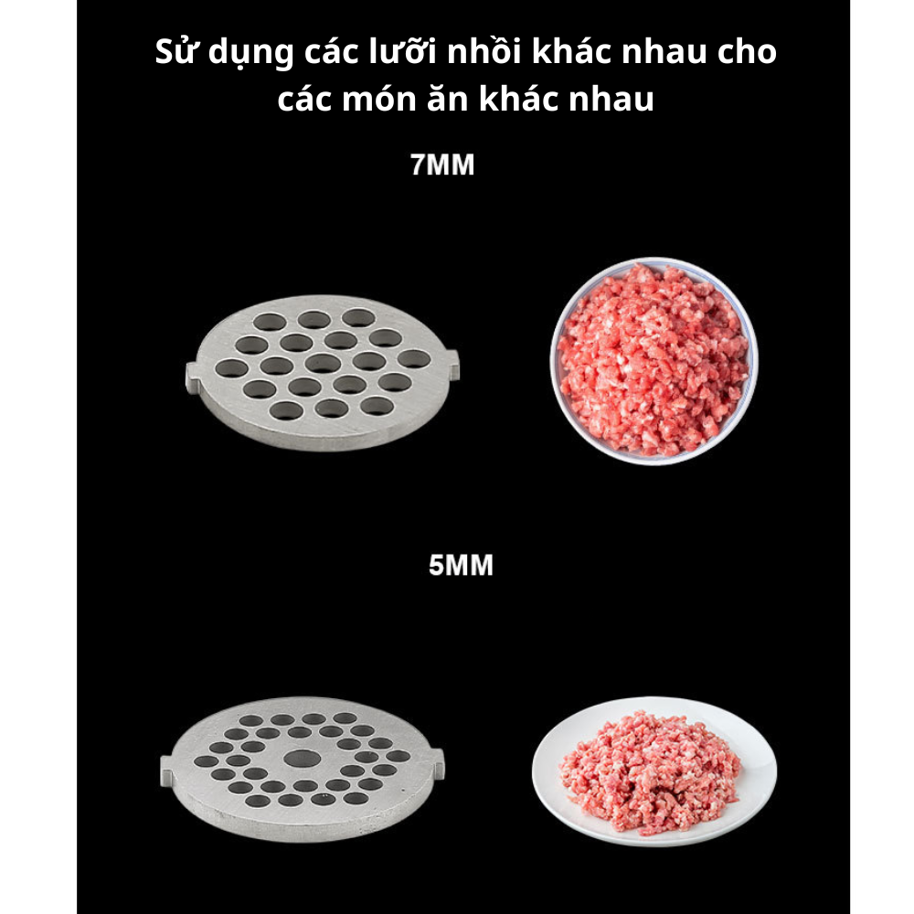 Máy xay, nhồi, nghiền thịt Lumabella LB-56021 công suất 3000W, nhồi lạp xưởng, xúc xích tại nhà tiện lợi  - HÀNG CHÍNH HÃNG