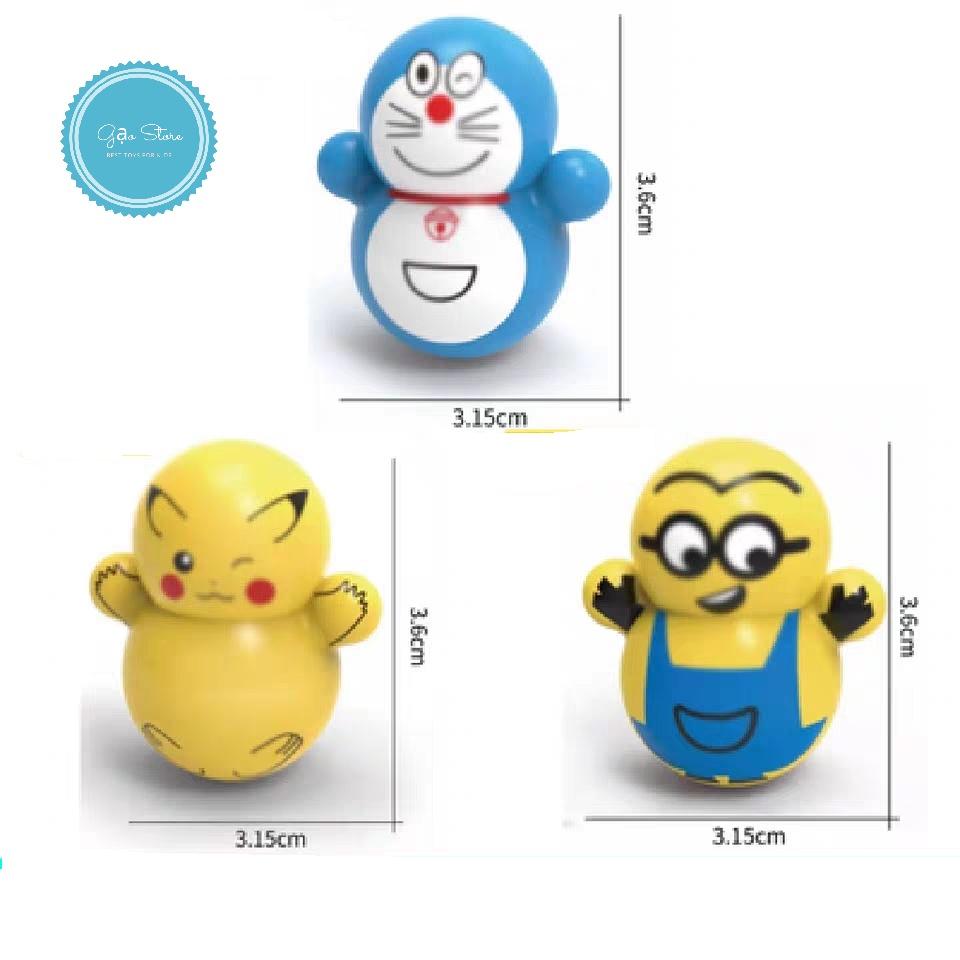 Lật đật búp bê mini nhỏ - squid game, pikachu, doremon, người tuyết, chim cánh cụt