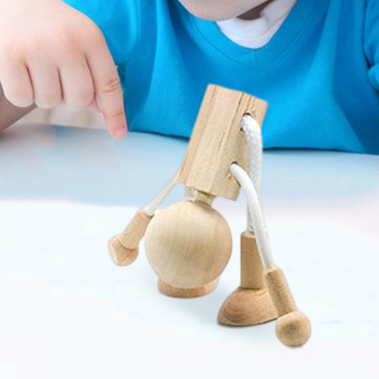 Wooden Doll Toy Figurine Adorable for Desktop Decor Early Learning Teenagers