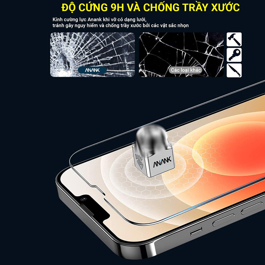 Miếng Dán Cường Lực Nhật Bản ANANK Curved Clear 0.25mm 3D cho iPhone 13 / iPhone 13 Pro / iPhone Pro Max - Hàng Chính Hãng