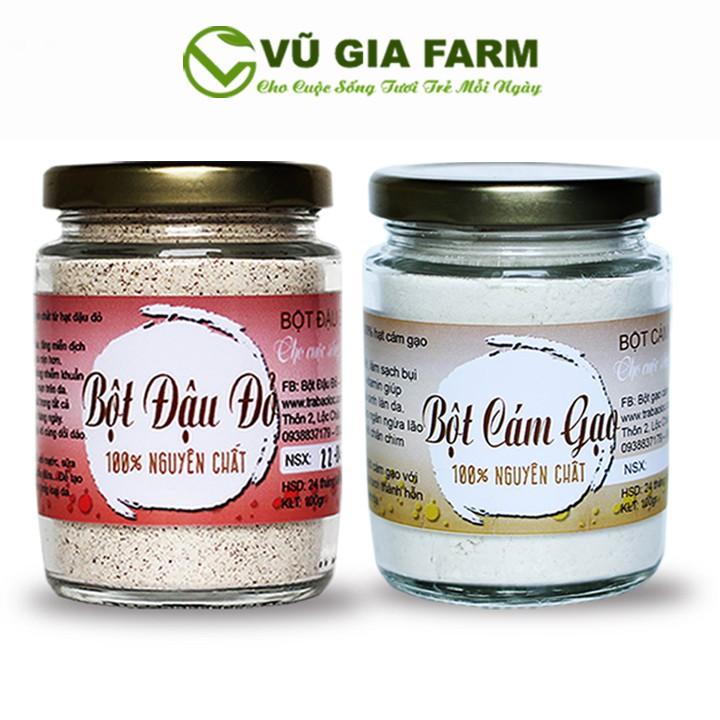 Combo Bột Đậu Đỏ + Bột Cám Gạo - Nguyên Chất Vũ Gia