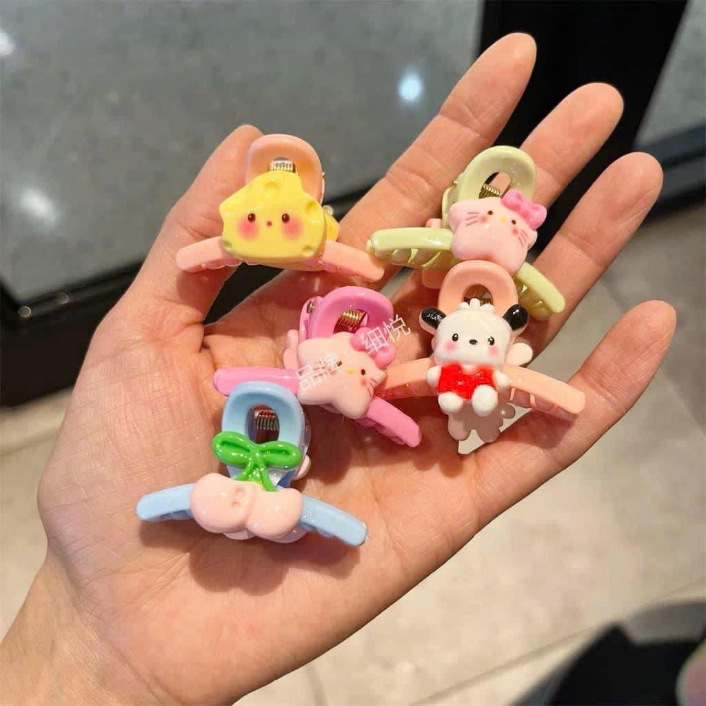 Set 10 Kẹp Càng Cua gắn charm Siêu Xinh Cho Bé - kẹp tóc đuôi ngựa bé gái - phụ kiện tóc cưng xỉu