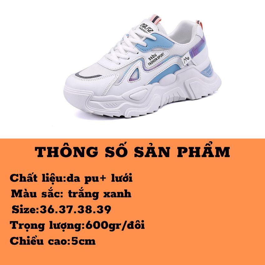 Giày Thể Thao Nữ Độn Đế Cao 5cm Cao Cấp Mẫu Mới Thoáng Khí Êm Chân Kiểu Dáng Hàn Quốc Trẻ Trung Năng Động SUNO GTTN32