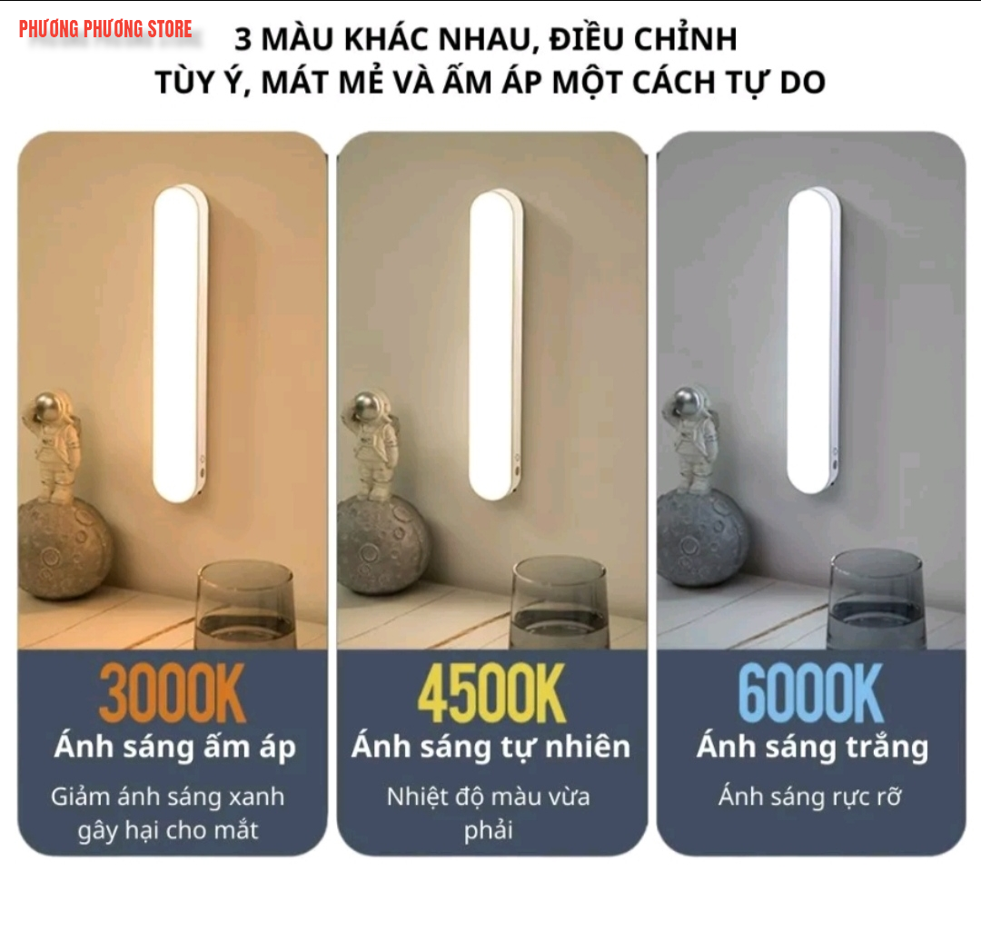 Hình ảnh Đèn Led thông minh cao cấp gắn tường, tủ đọc sách bàn làm việc máy tính bàn trang điểm chụo ảnh laichim tích điện đa năng / Đèn led dùng cho học sinh ký túc xá