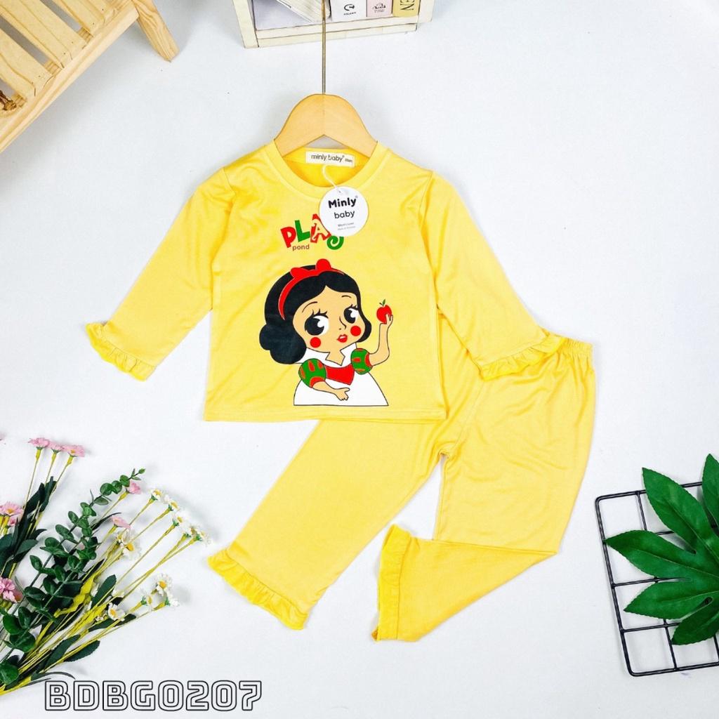 Đồ bộ ngủ, bộ ngủ dài tay cho bé gái họa tiết đáng yêu size 5-16kg chất cotton mềm mịn mát