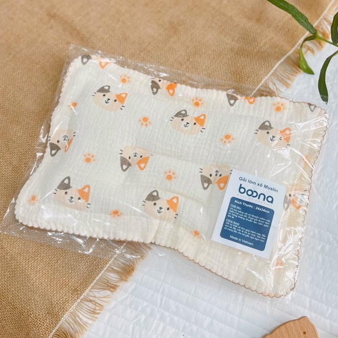 [Sơ sinh] Gối Xô Organic Muslin chống bẹp đầu cho bé - Hãng Boona / Fusj