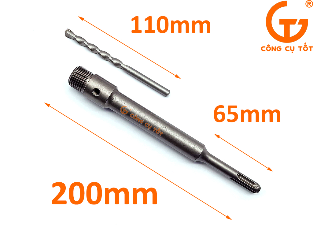 Chuôi lắp mũi khoét bê tông 200mm gài tròn