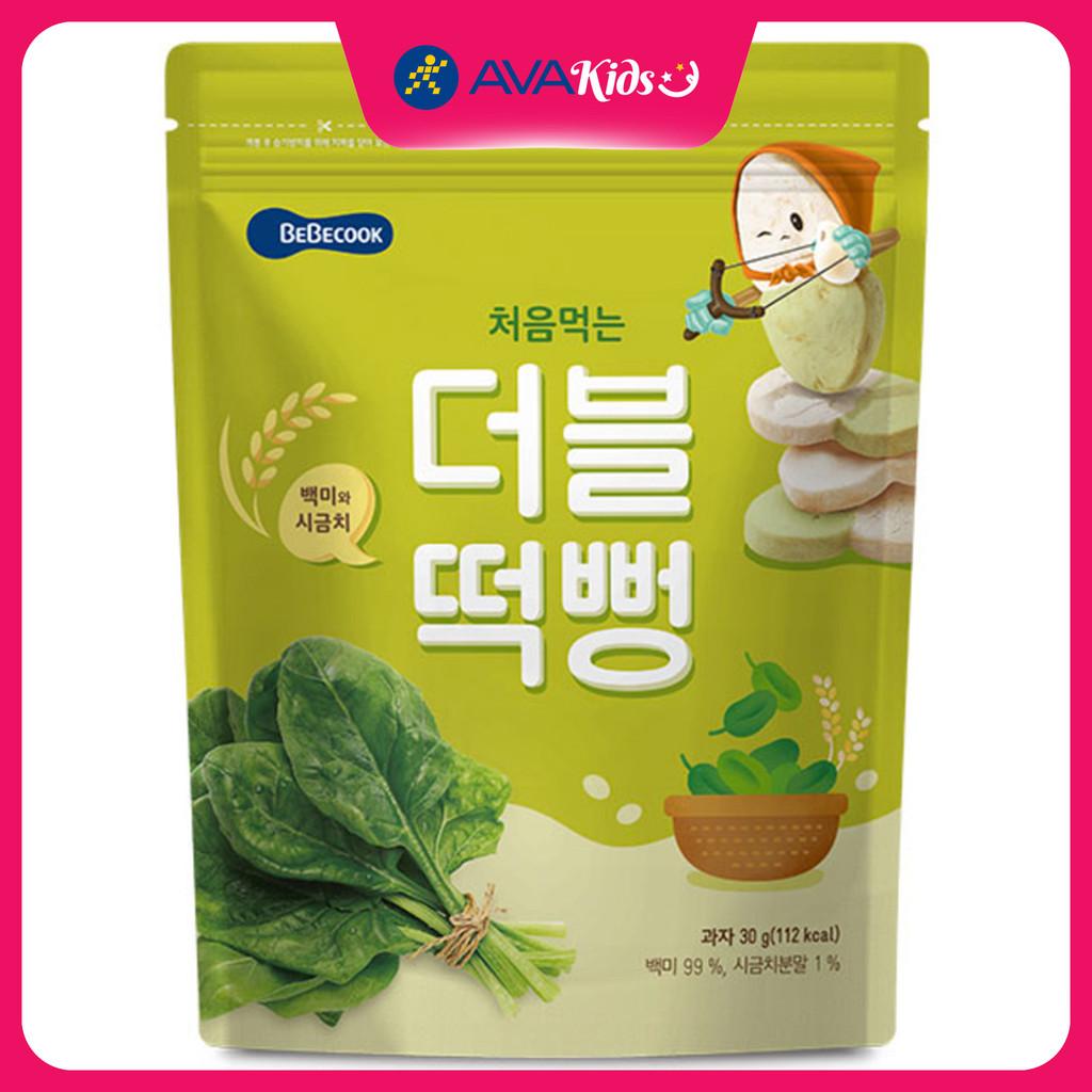 Bánh gạo ăn dặm BeBecook vị cải bó xôi gói 30g (từ 6 tháng) - Hàng Chính Hãng