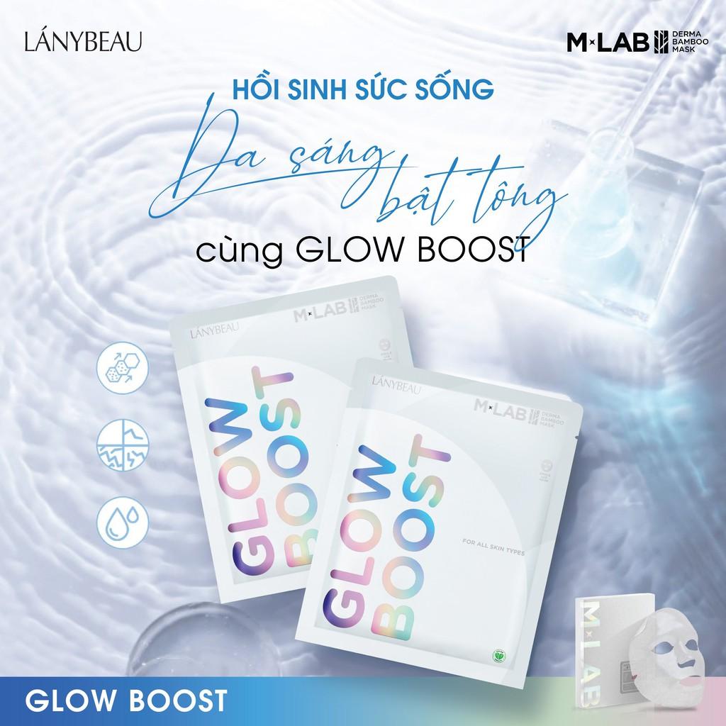 Mặt nạ dưỡng da trắng sáng, căng bóng 100% sợi tre tự nhiên LÁNYBEAU M-Lab Glow Boost (28g/miếng)