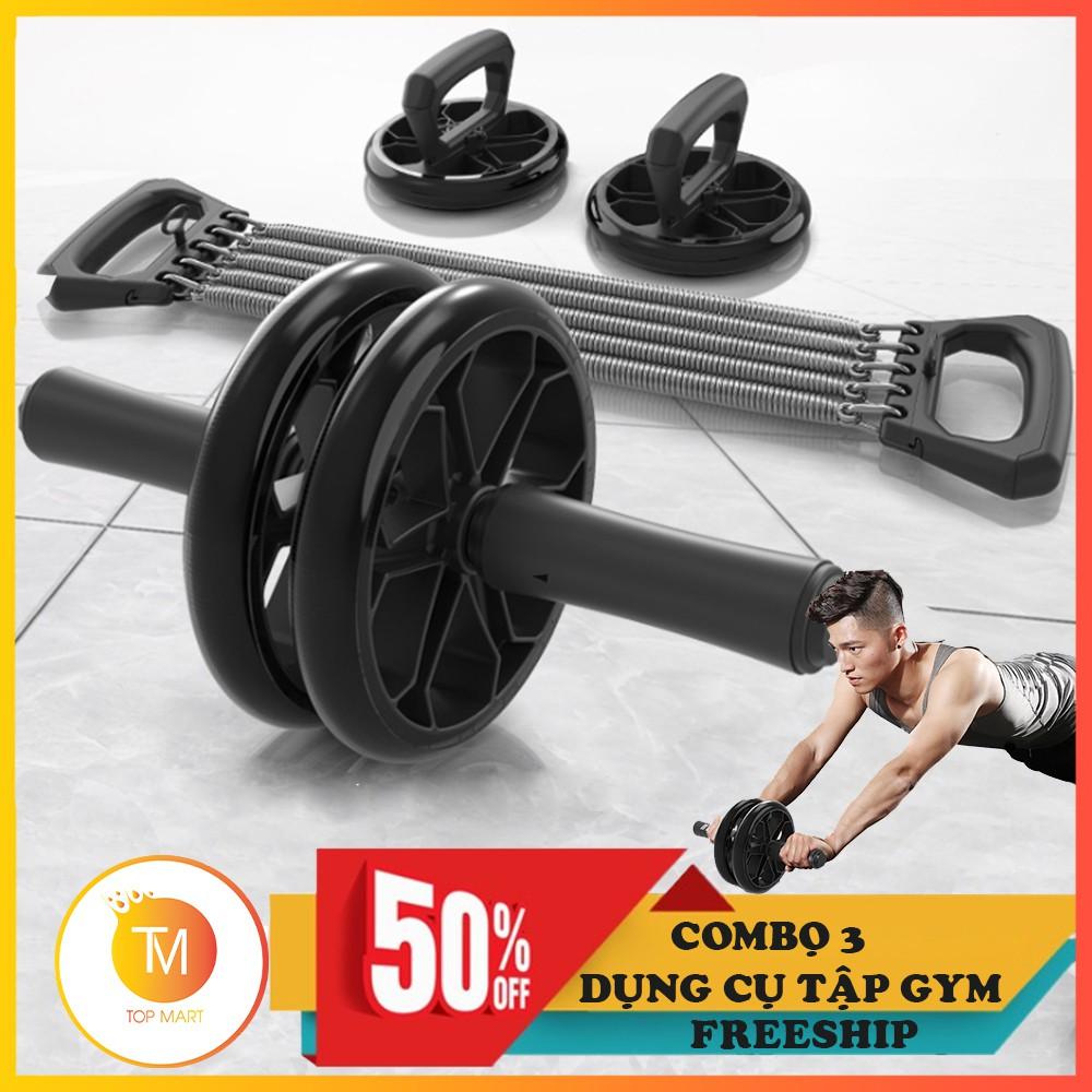 Bộ dụng cụ tập GYM nam nữ tại nhà đầy đủ 3 món - Hít đất, tập tay, gập bụng