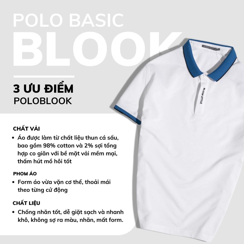 Áo polo nam slimfit BLOOK chất vải thun cá sấu cotton co giãn mã 33369 (HÌNH THẬT)