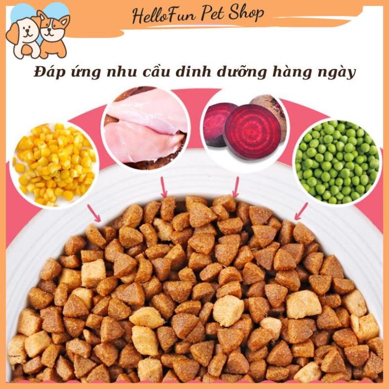 Hình ảnh Thức ăn hạt cho mèo Happy 100 mix thịt gà và cá hồi thơm ngon, giàu dinh dưỡng