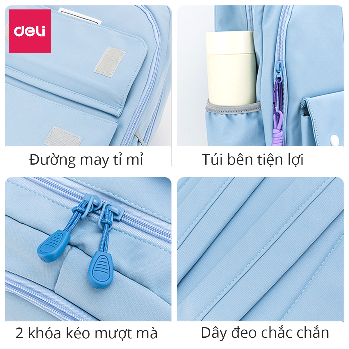 Balo Đi Học Hàn Quốc Ulzzang Thời Trang Nam Nữ Deli - Phù Hợp Cho Học Sinh Cấp 2 Cấp 3 Tiểu Học Trung Học Sinh Viên Chống Nước Đựng Được Laptop Đi Chơi Du Lịch Dễ Thương Cute Nhiều Màu Cá Tính Unisex Nam Nữ