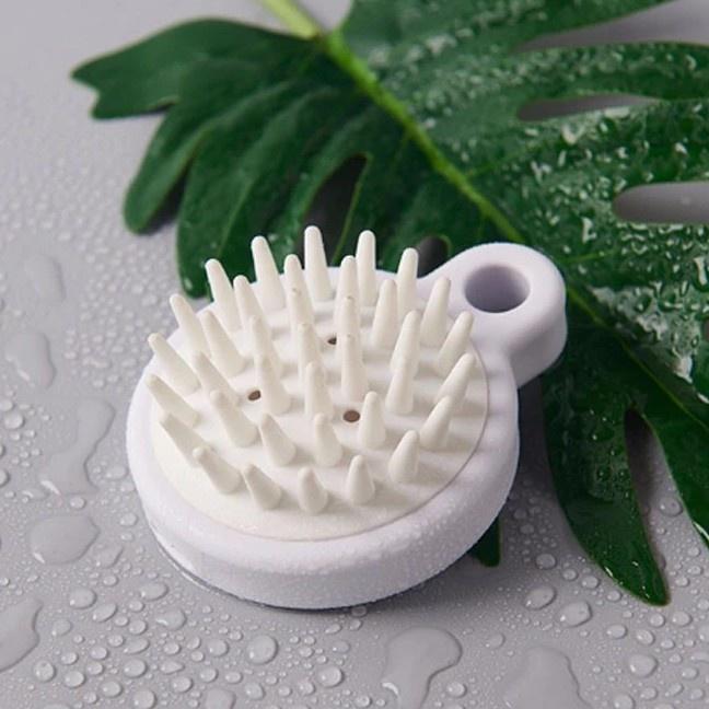 Lược gội đầu silicon xuất Nhật massage da đầu, kích thích mọc tóc màu trắng