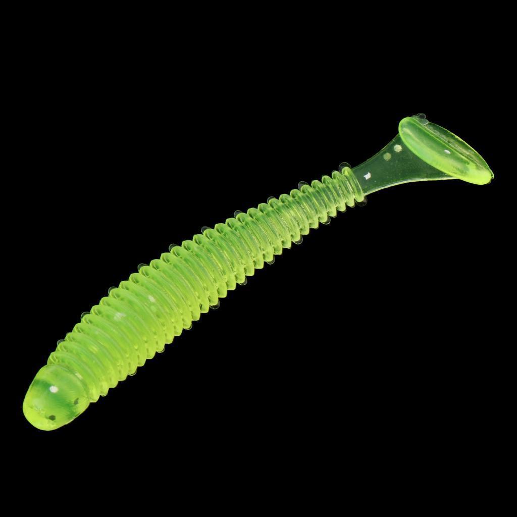 Soft Plastic Fishing Baits, Worm Artificial Lures, Minnow Swimbaits with T-Type Paddle Tail Realistic Shad Fishing Lure for Bass Trout Pike Walleye