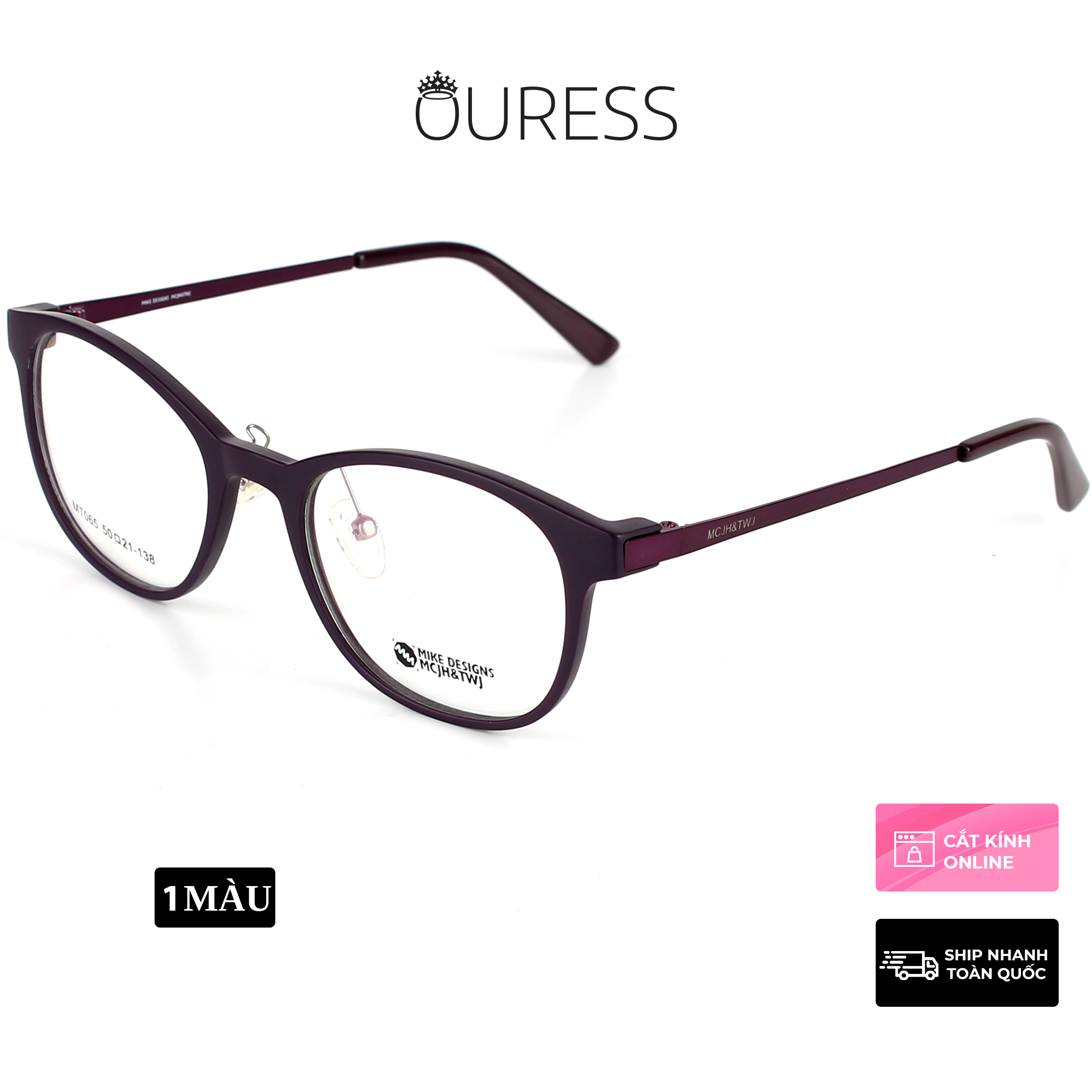 Gọng kính tr90 phối càng hợp kim cao cấp bền đẹp thời trang nam nữ mt065 Ouress