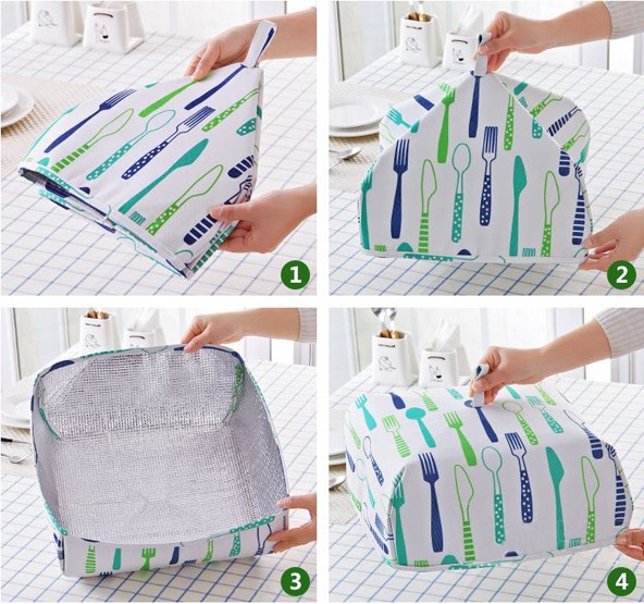 Combo 2 Chụp Lồng Bàn Giữ Nhiệt Họa Tiết Trang Nhã Đẹp Mắt