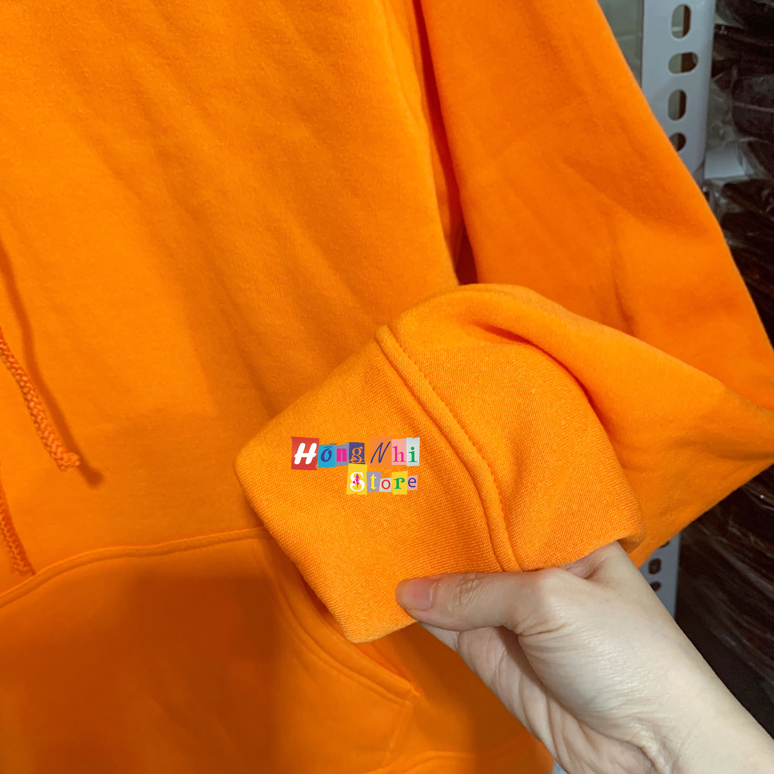 Áo Hoodie Trơn Màu Cam Cao Cấp Dáng Rộng Unisex Nam Nữ Mặc Được - MM - M