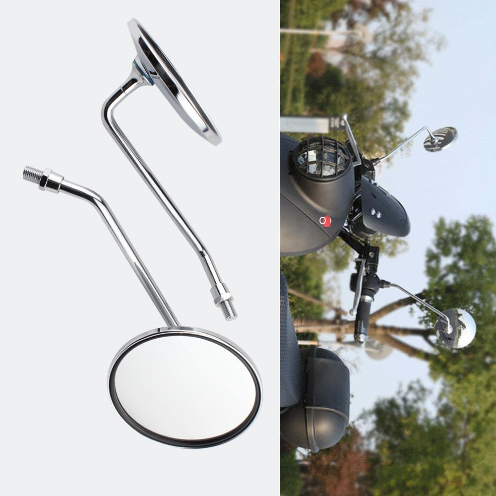 Phong cách mới nhất xe máy sửa đổi gương chiếu hậu gương chiếu hậu điện gương tròn mạ kim loại kích thước tròn rùa vua gương chiếu hậu