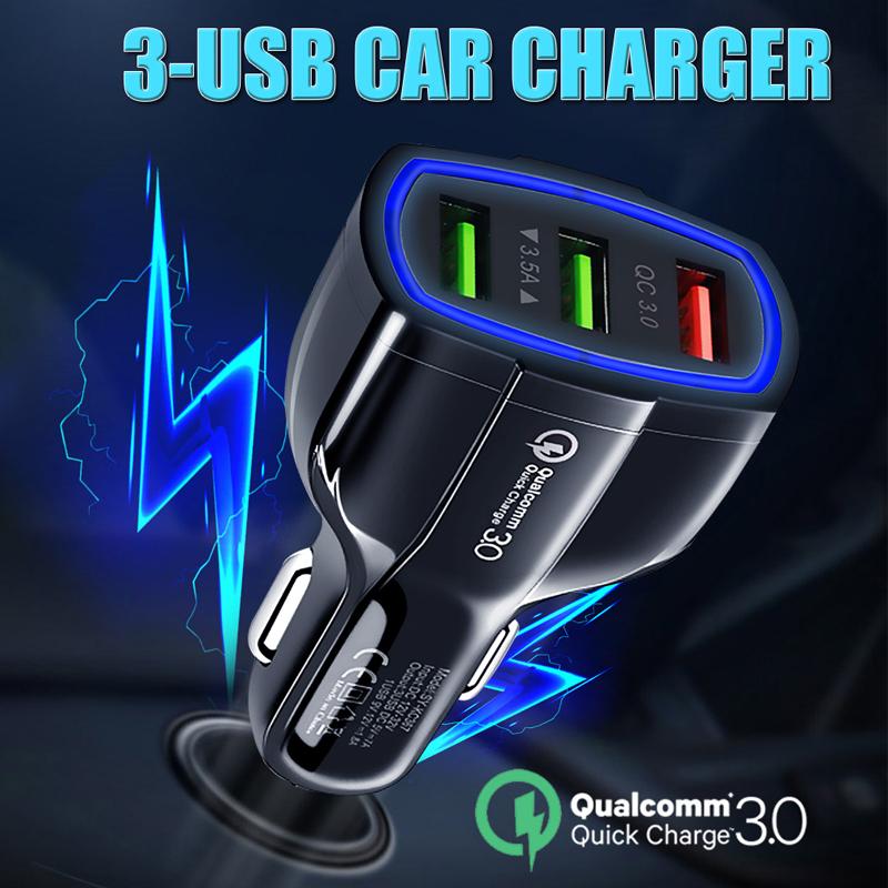 Nohon 3 Cổng Bộ sạc xe USB 3.5A QC3.0 Bộ sạc điện tích nhanh