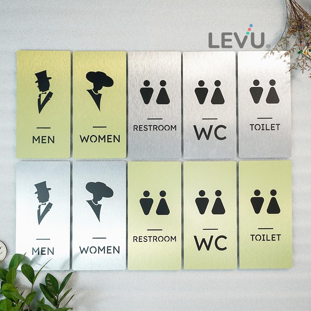 Bảng decor toilet bằng nhôm alu dán cửa phòng WC - Restroom - Men - Women