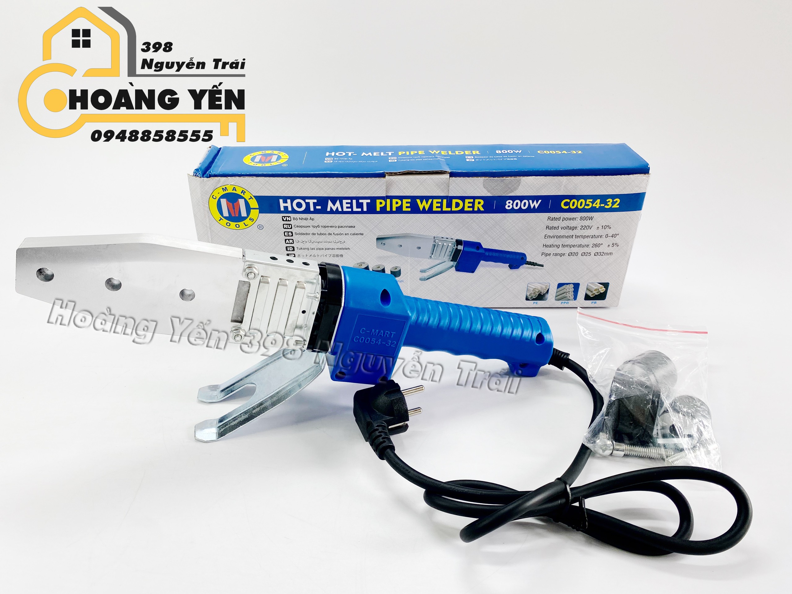 Máy hàn ống nhựa, ống nước, ống nhiệt PPR 20-32mm C-mart C0054(800W)