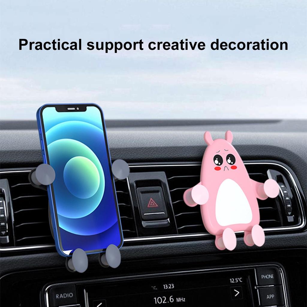 【ky】Phone Holder Detachable Anti-slip ABS Car Phone Support for 4.6-7.1inch Mobile Phones