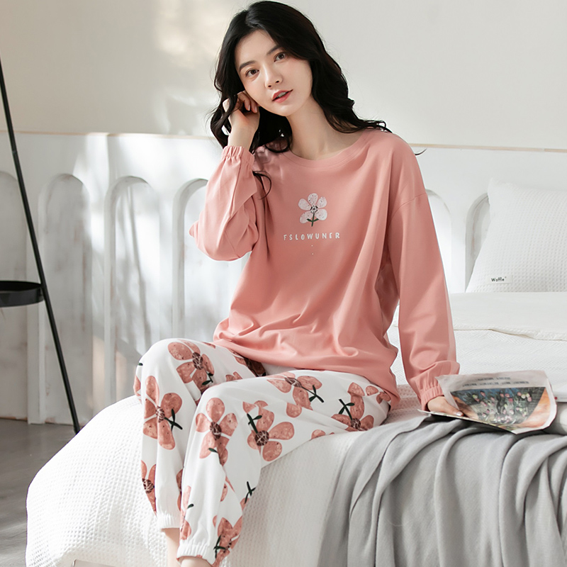 Đồ mặc nhà nữ thu đông cotton mịn đẹp 5117