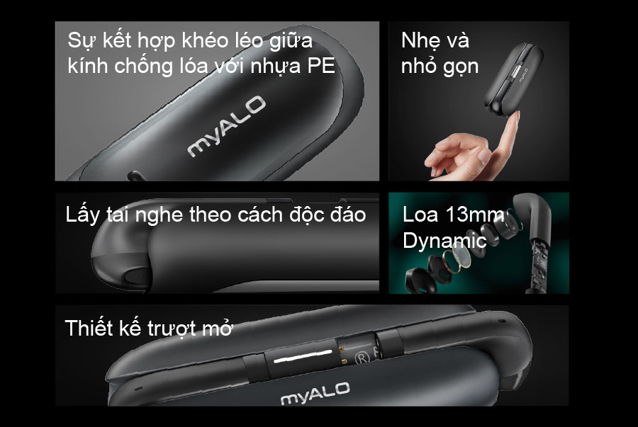 Tai nghe không dây myALO X-One: tai nghe Bluetooth 5.3; chống nước chống mồ hôi; pin 23H; điều khiển cảm ứng, thiết kế công thái học