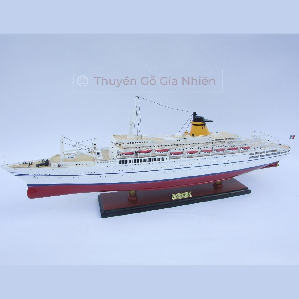 Mô Hình Thuyền Gỗ Trang Trí Phong Thủy Dạng Thuyền Du Lịch GALILEO GALILEI Chính Hãng, Hàng Xuất Khẩu Chất Lượng Cao
