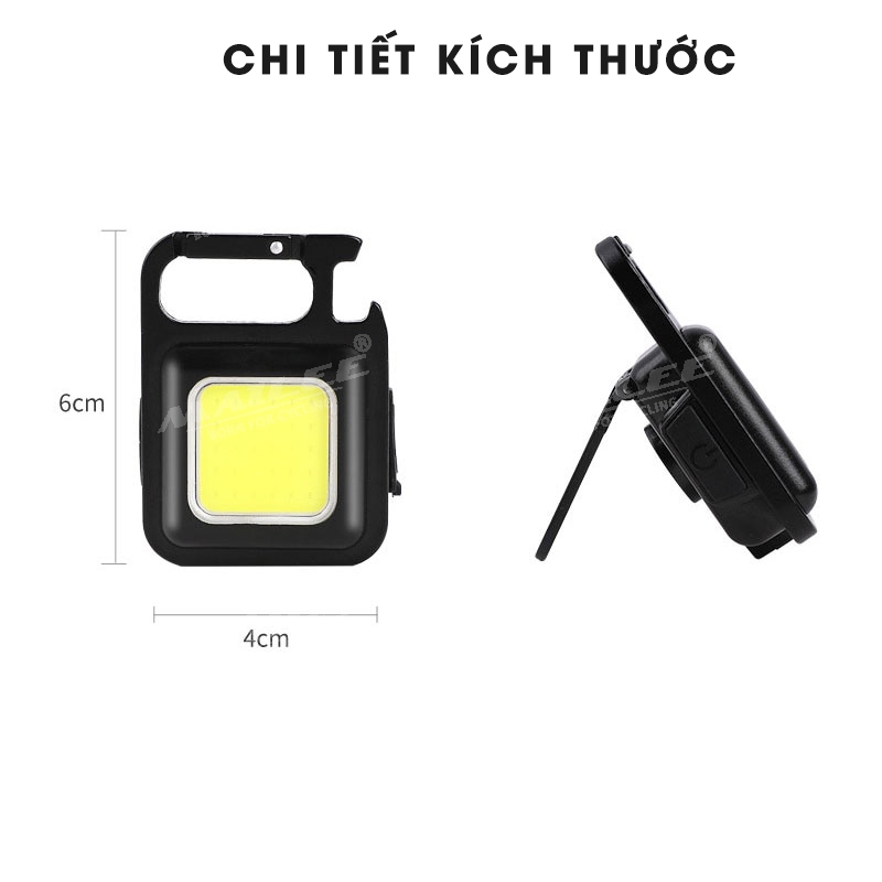 Đèn Móc Khóa USB mini di động đa năng KEYCHAIN LIGHT 500 Lumens 30 led COB độ sáng cao khung vỏ nhôm sạc type-C có nam châm - Mai Lee