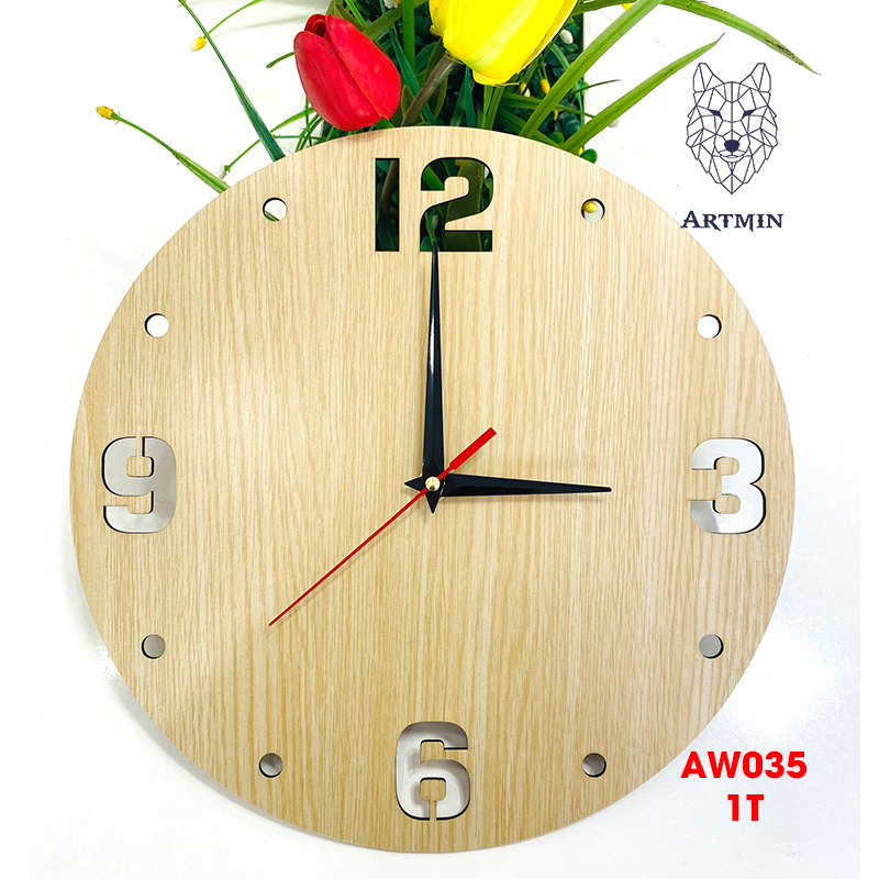 AW035 - Đồng Hồ Gỗ Decor Nhà Xinh Xắn – Đồng Hồ Treo Tường Trang Trí