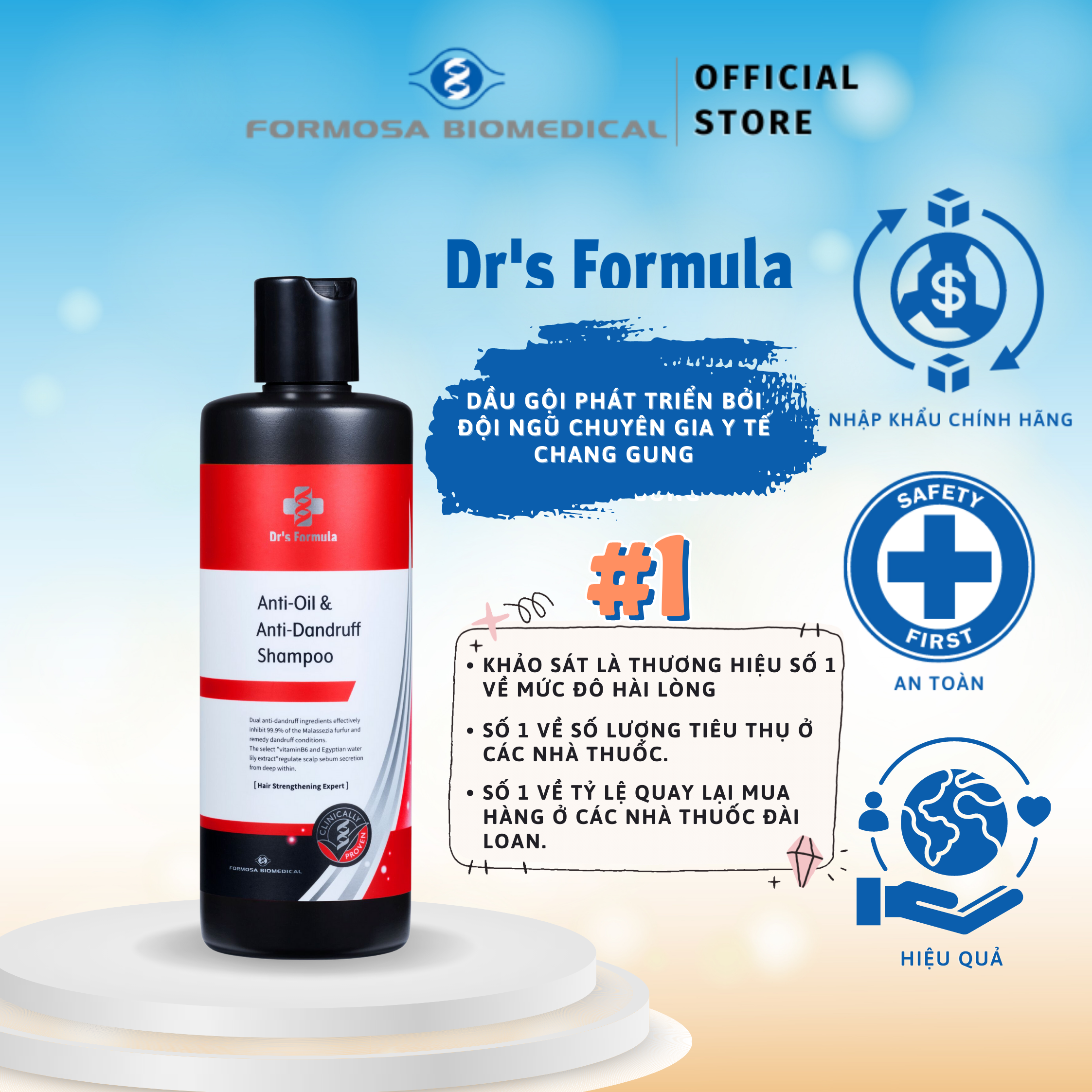 Dầu Gội Kiểm Soát Dầu &amp; Ngăn Gàu Dr's Formula Anti-Oil &amp; Anti-Dandruff Shampoo