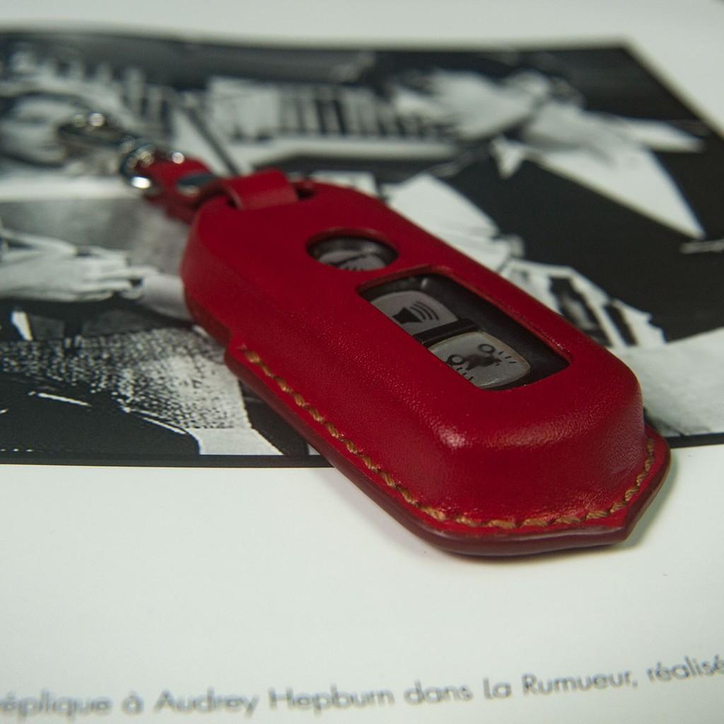 Bao chìa khóa màu Đỏ cho Smartkey xe SH - Bao chìa khóa handmade thủ công - Miễn phí khắc tên sđt theo yêu cầu