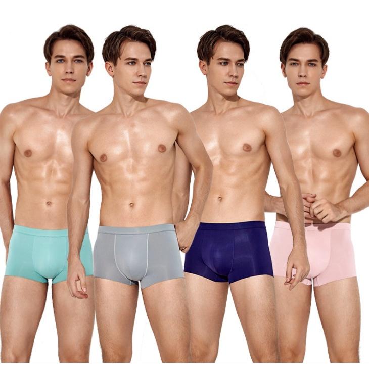 Quần lót đùi nam boxer Đúc lụa cao cấp, quần sịp nam co giãn, mát màu đẹp - Minhstore