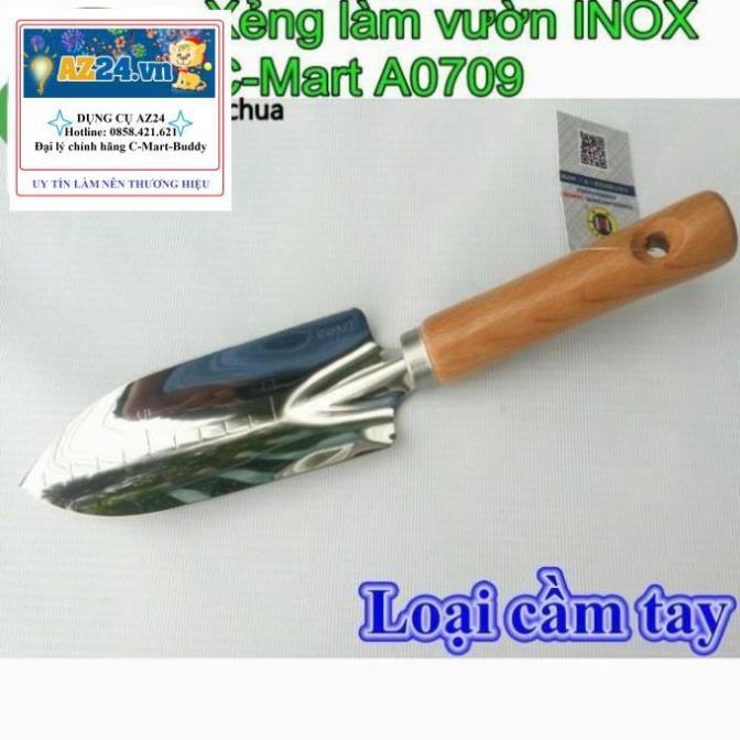 Xẻng làm vườn Inox C-Mart A0709 RẺ NHẤT THỊ TRƯỜNG