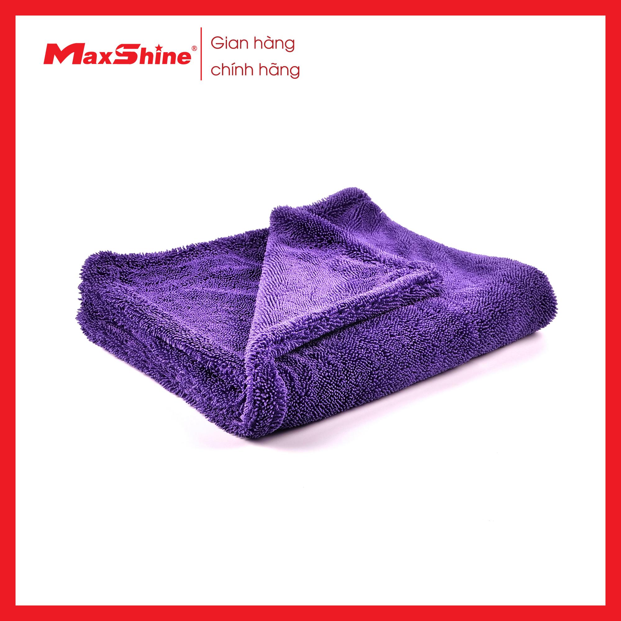 Khăn lau khô xe ô tô sợi xoắn bề mặt lớn Maxshine 1196090P làm bằng sợi Microfiber siêu mềm, không để bụi vải khi lau.