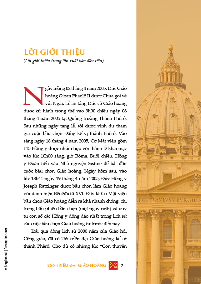 266 TRIỀU ĐẠI GIÁO HOÀNG TRONG DÒNG LỊCH SỬ GIÁO HỘI