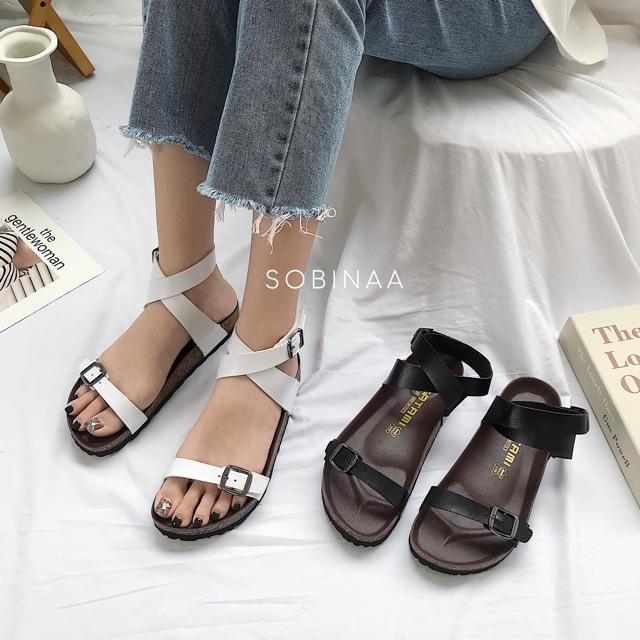 Giày sandal xỏ ngón đế trấu siêu xinh