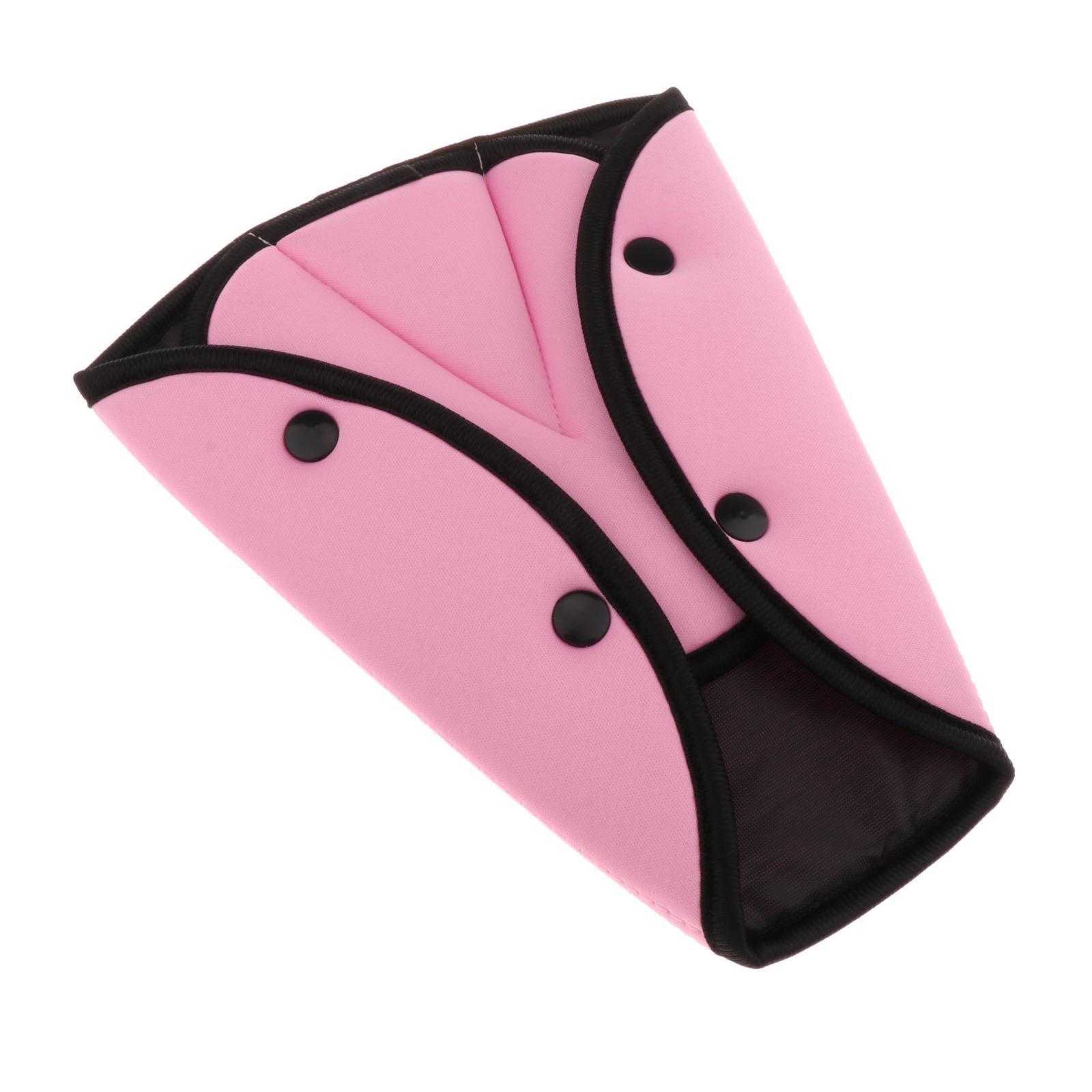 3X Kids Car Safety Seatbelt Adjuster Universal Seat Belt Triangle Holder Pink