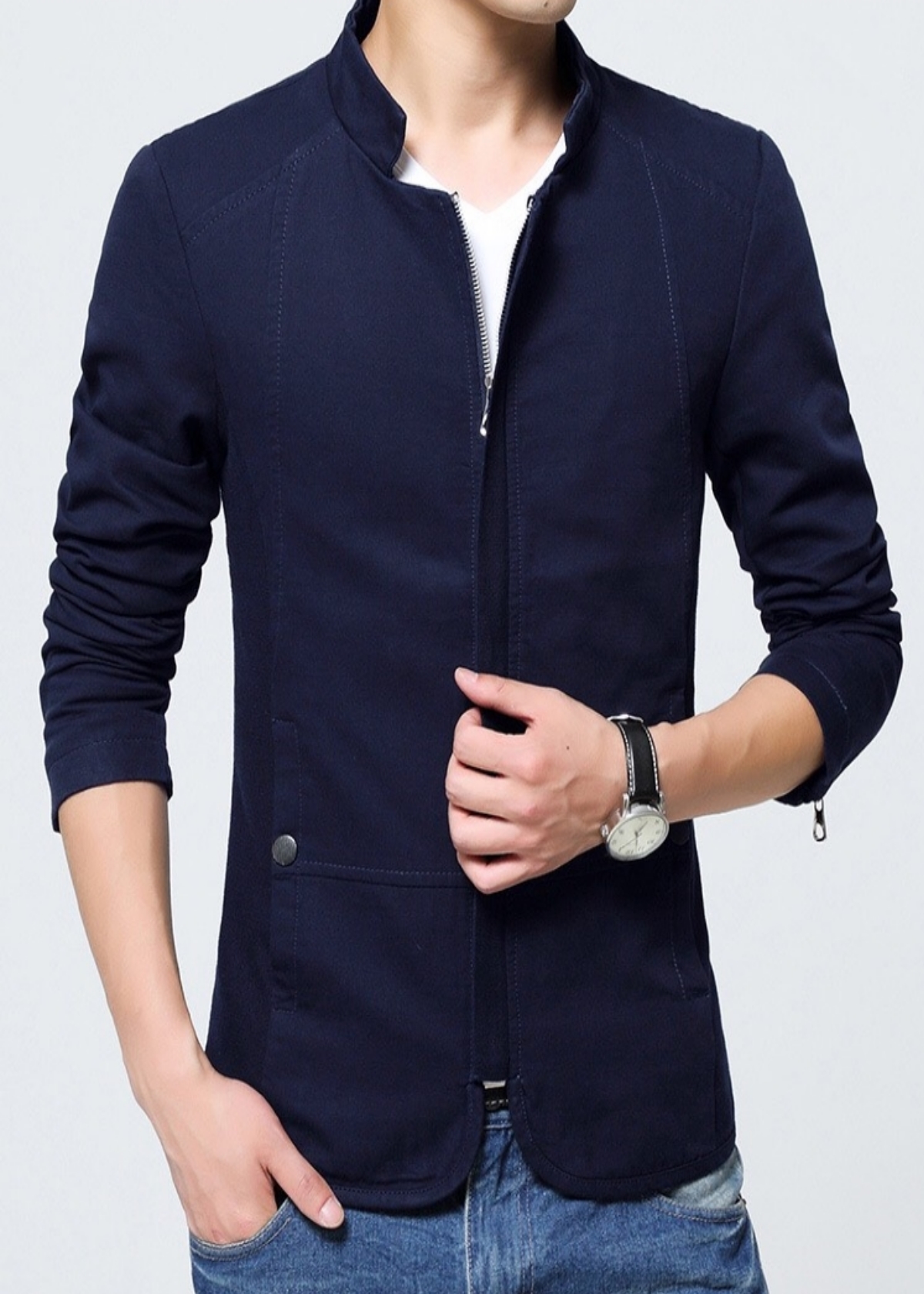 Áo Khoác Kaki Nam Hai Lớp Cổ Trụ Giả Vest Cao Cấp KK43 - ShopN6