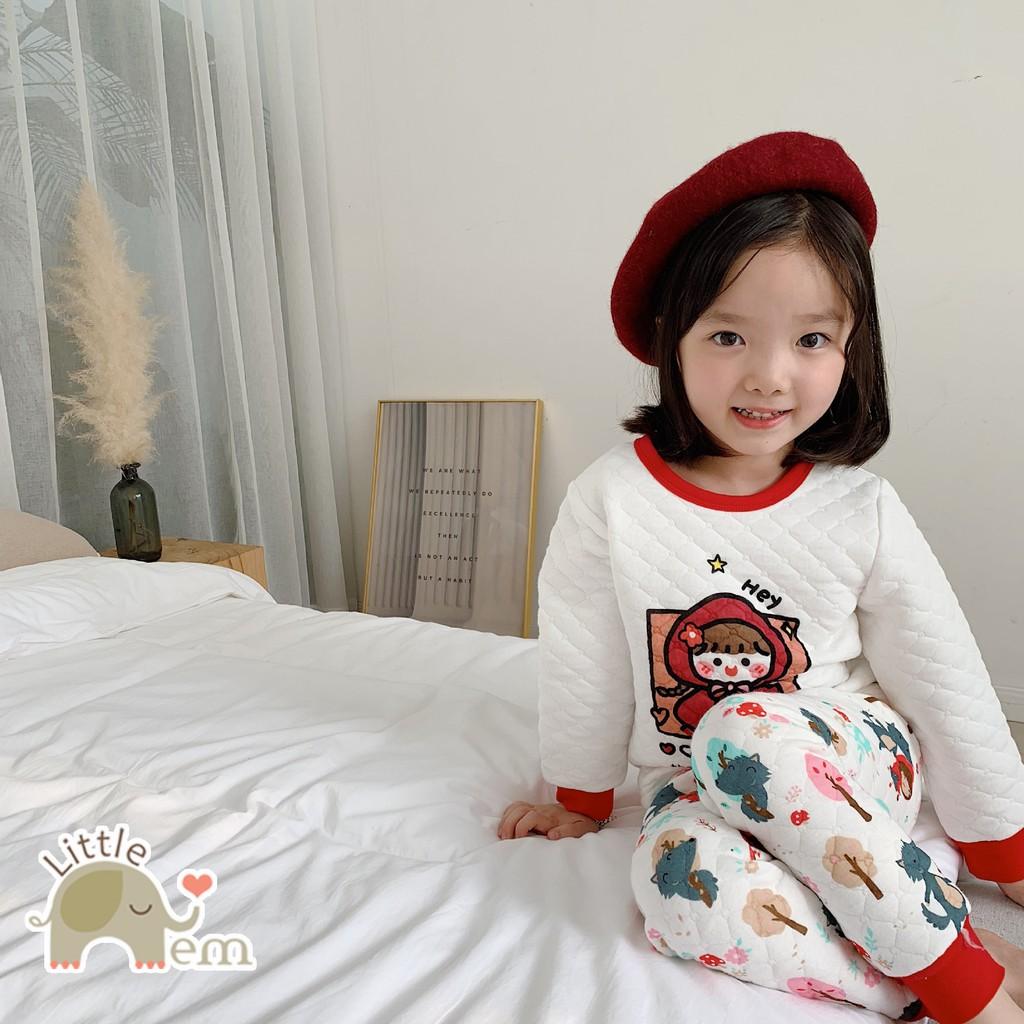 Bộ đồ bé trai/ bé gái Cotton xuất Nhật chần bông
