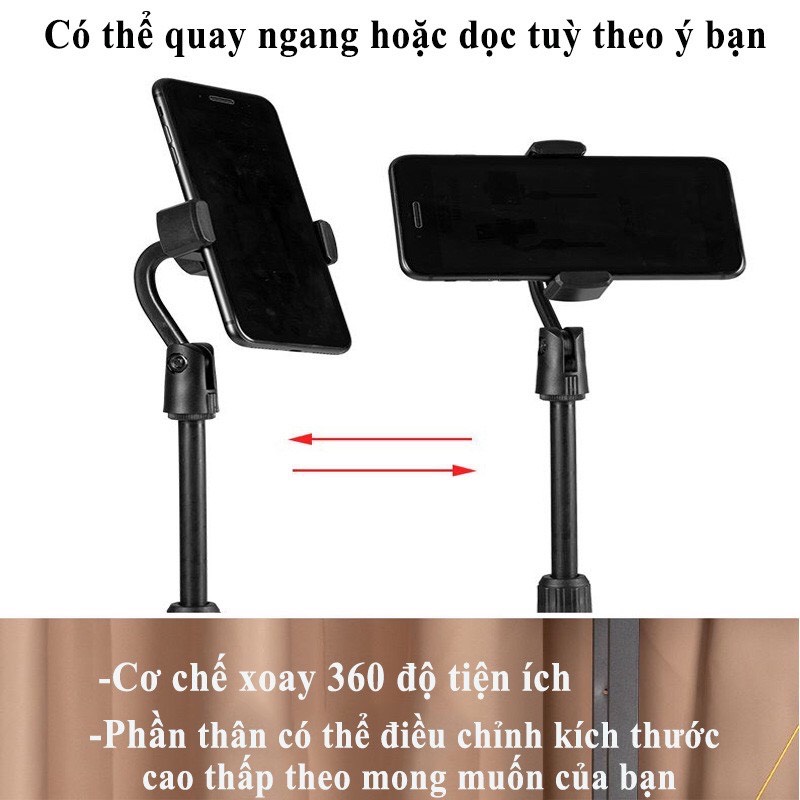 Giá Đỡ Điện Thoại Để Bàn Kẹp Điện Thoại Livestream Xem Video Xoay 360 Độ_B034