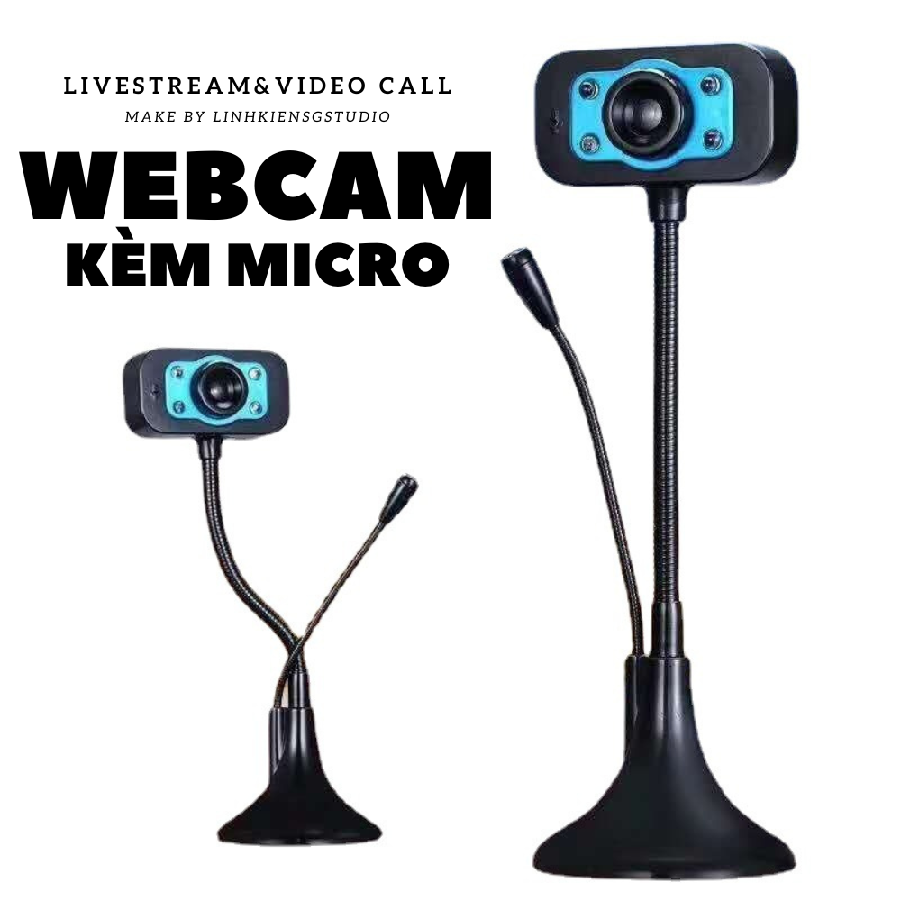 Webcam Máy Tính Kèm Mic Chân Cao Khả năng quay trong tối Hình ảnh rõ nét Cho Laptop Máy Tính để bàn