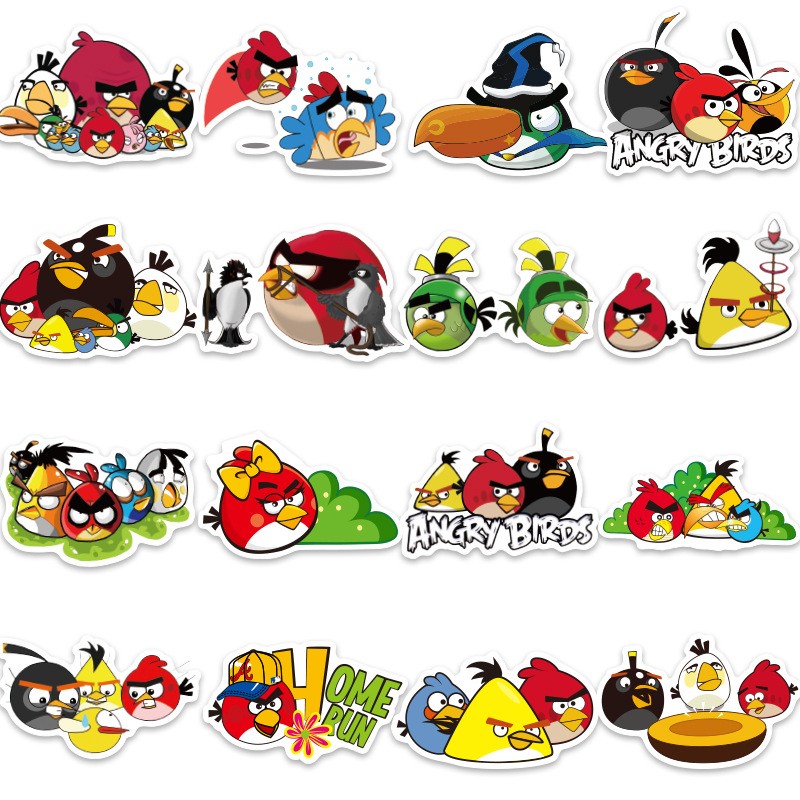 Sticker 100 miếng hình dán Angry Bird - hàng nhập khẩu