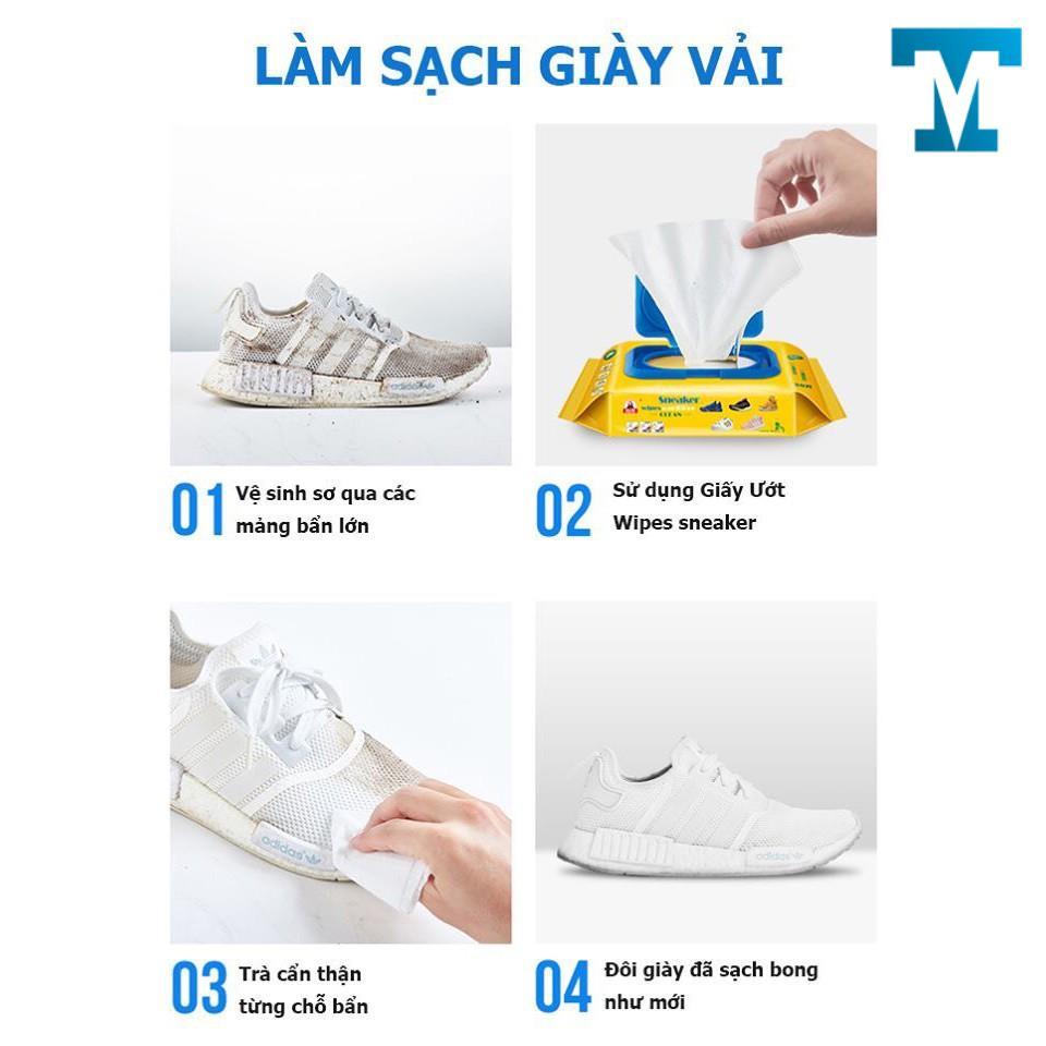 KHĂN LAU GIÀY - GIẤY LAU GIÀY TIỆN LỢI GÓI 30 CHIẾC lau giày trắng diệt khuẩn, chống ố, tiện lợi mọi nơi