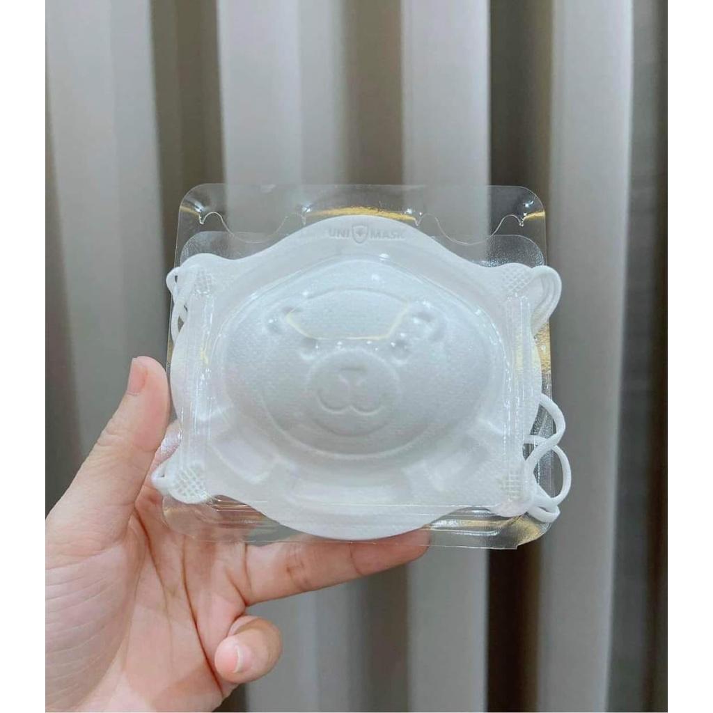 Khẩu trang gấu unimask trẻ em hình gấu kháng khuẩn 99% siêu cute