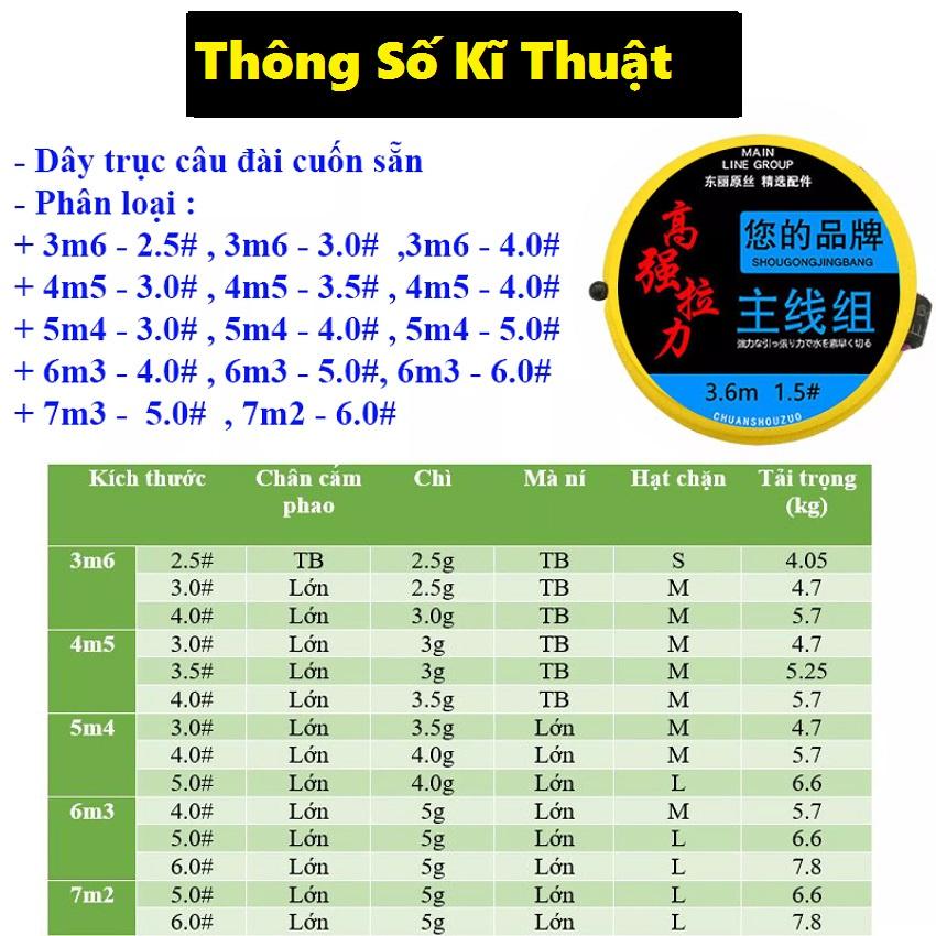 Dây Trục Câu Đài,Câu Đơn Buộc Sẵn Cao Cấp Cước Câu Cá Tàng Hình SDC-1
