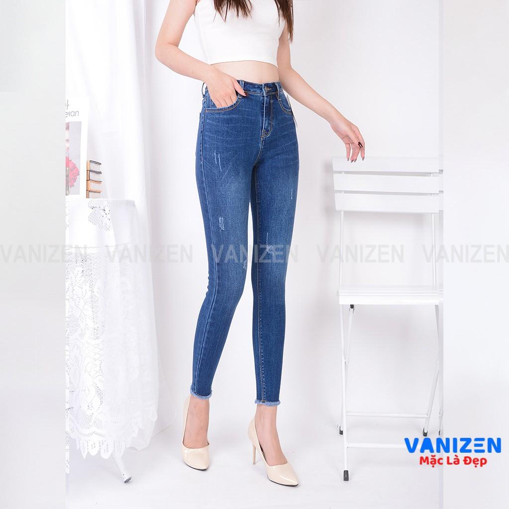 Quần skinnyjeans nữ 9 tấc trơn cạp cao co giãn tốt/VNXK/Kiểu trơn VANIZEN Shop mã 407